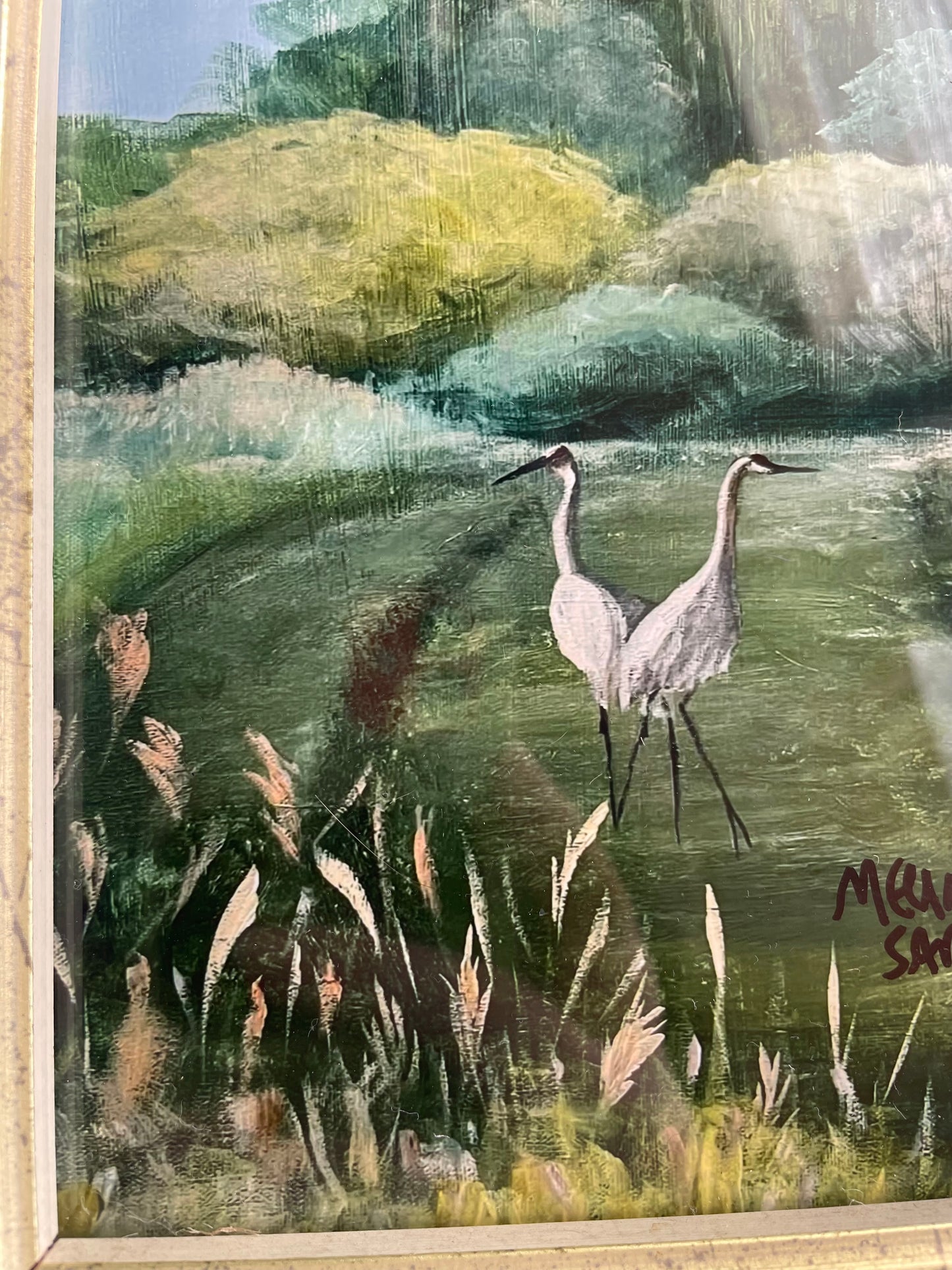 Cranes framed print