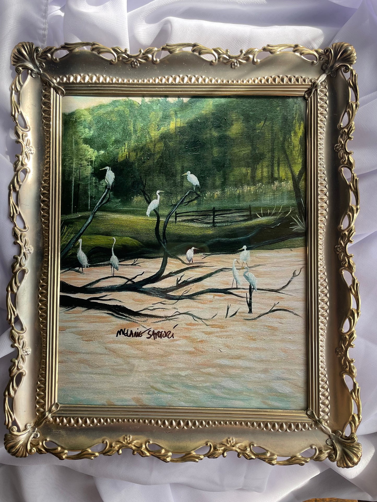 Egrets framed print