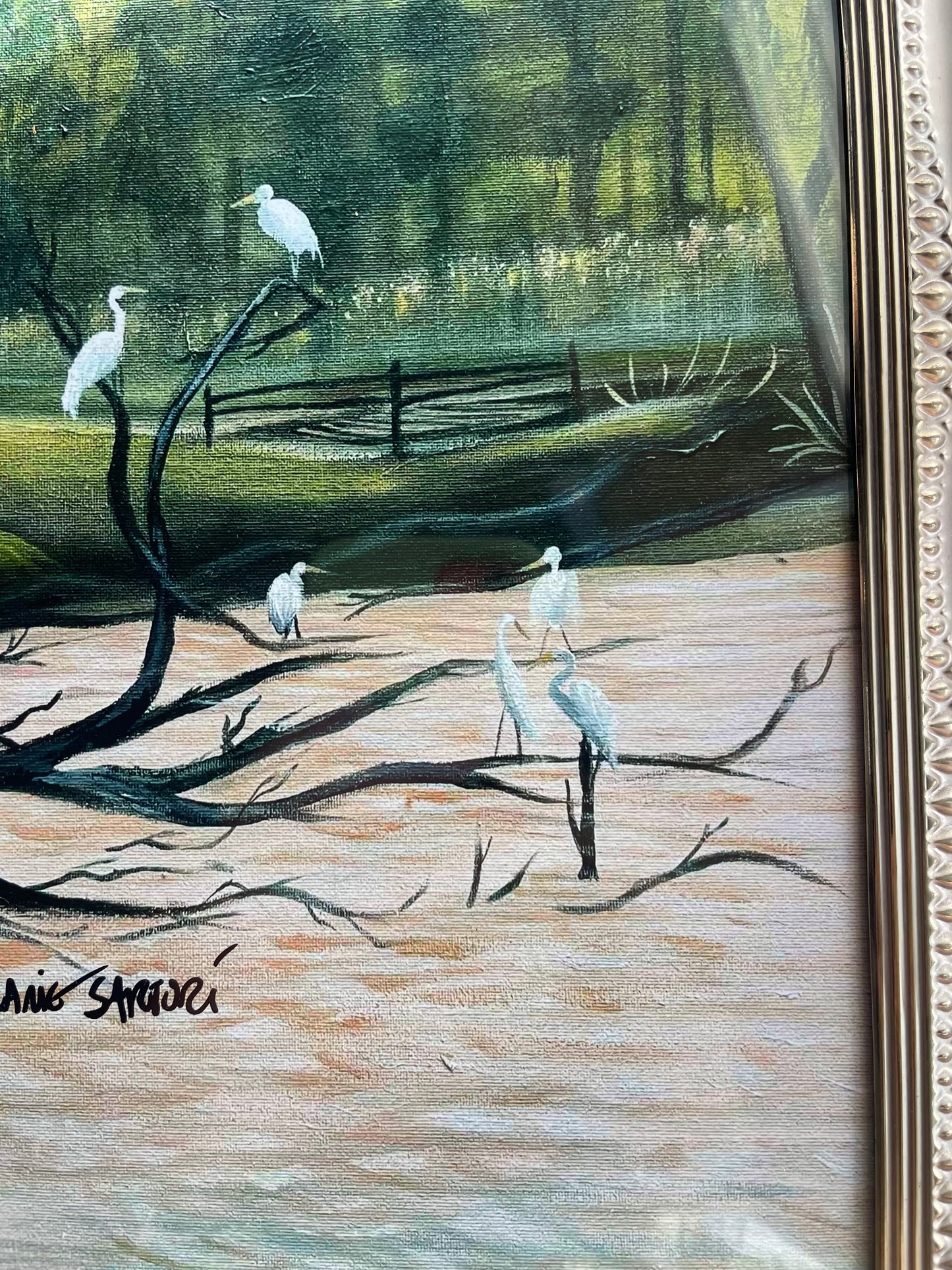 Egrets framed print