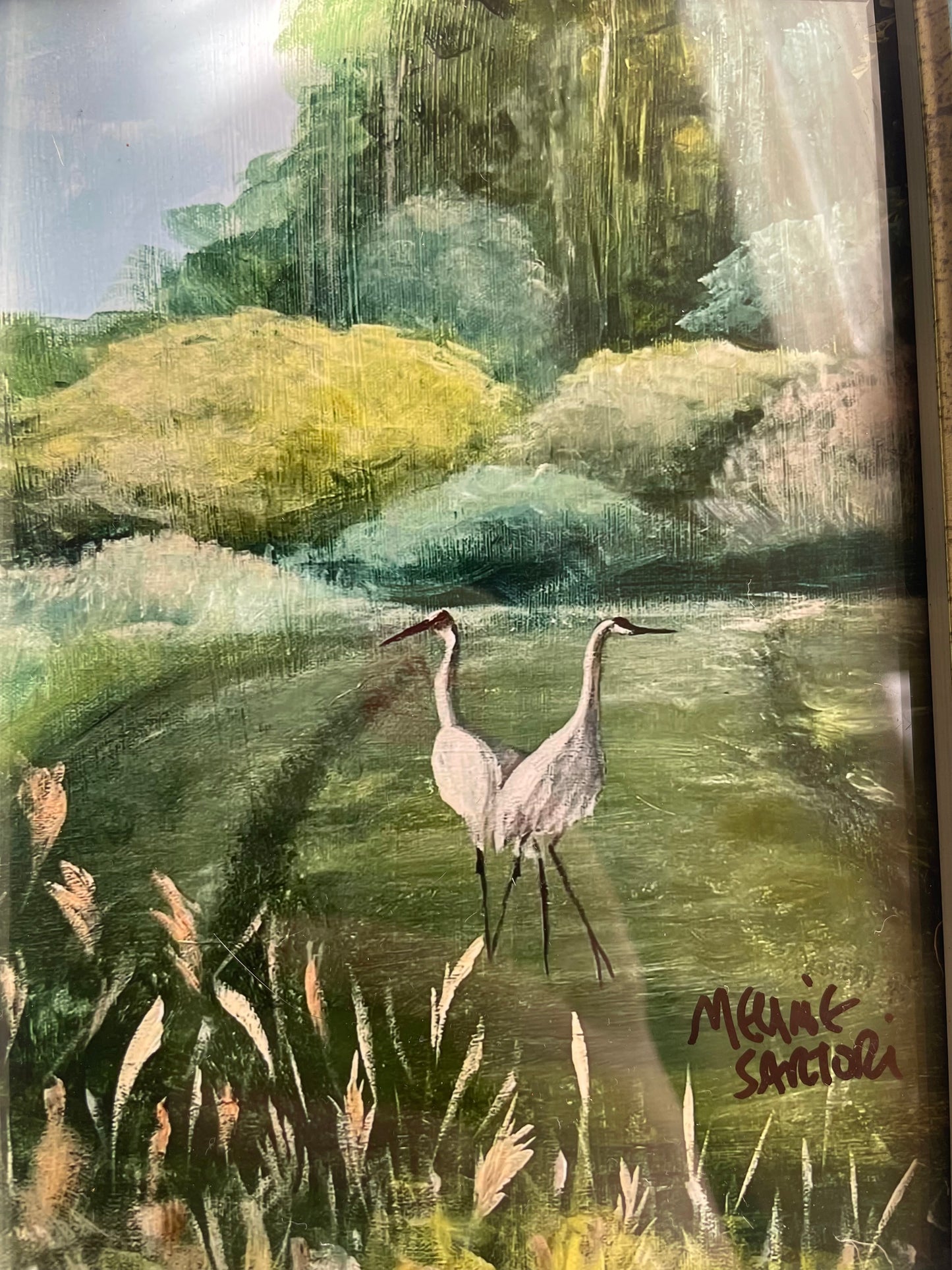 Cranes framed print