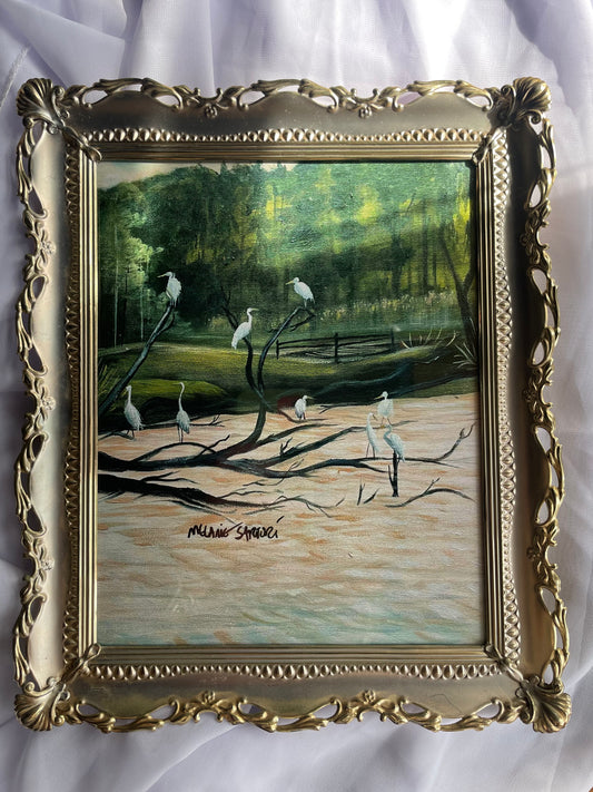 Egrets framed print