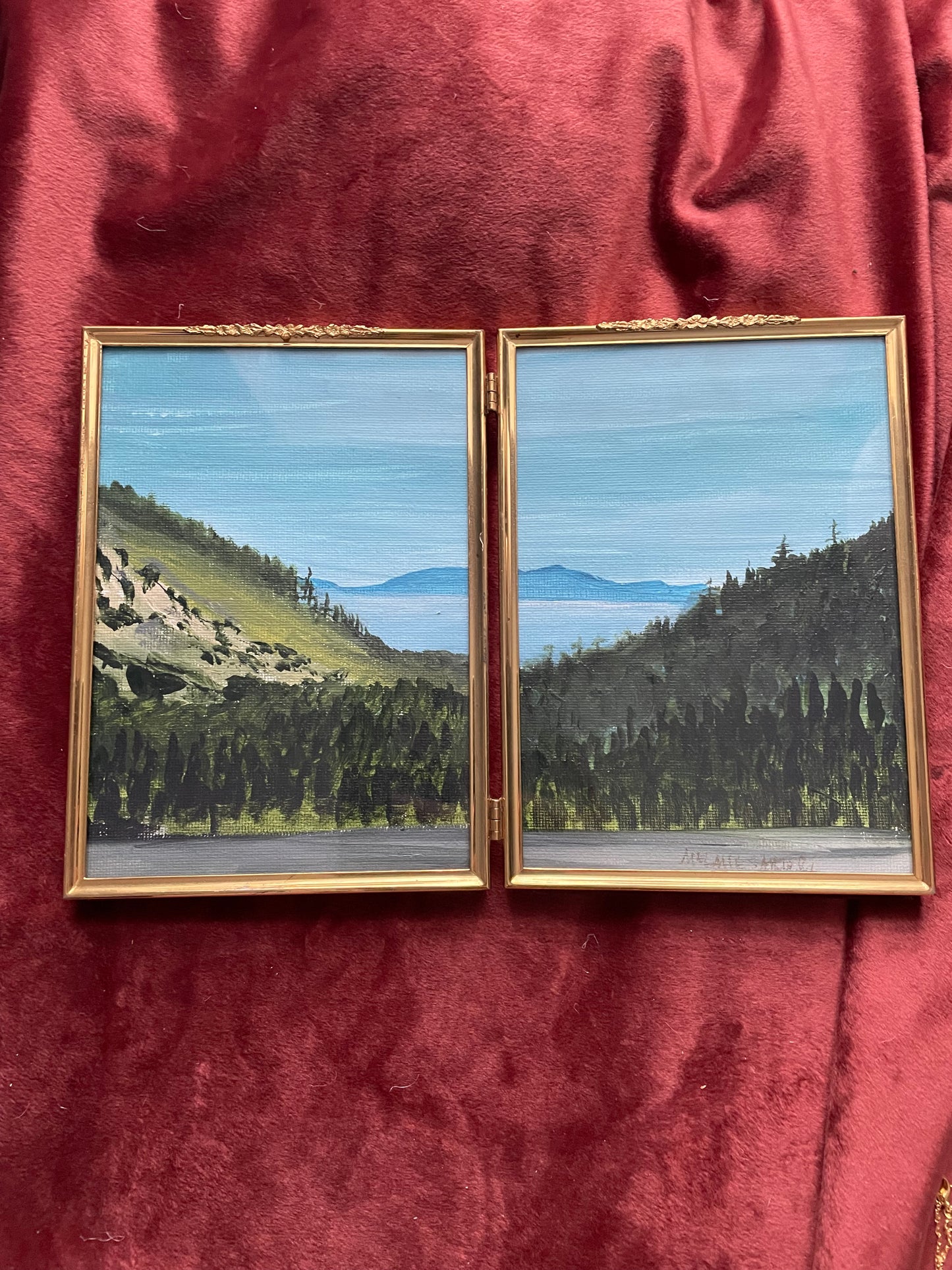 “Tahoe” Original Painting in Antique Duo Frame