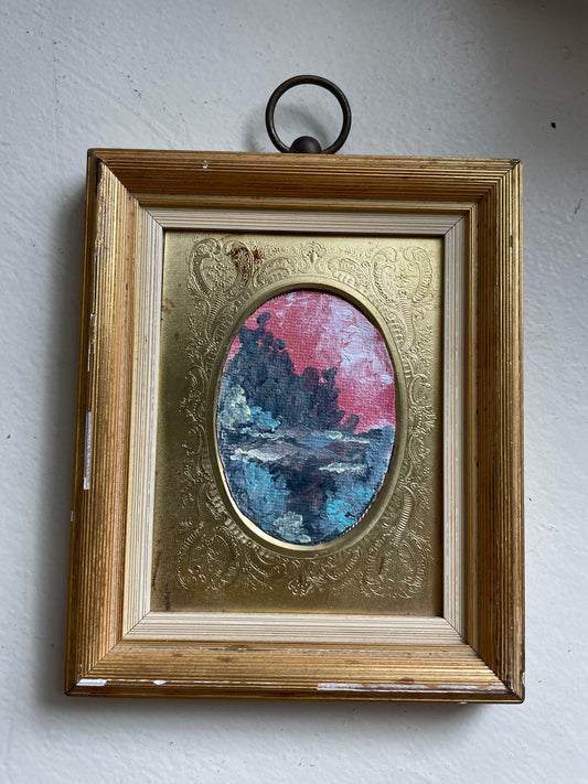 Dream in Pink Painting in Vintage French Frame