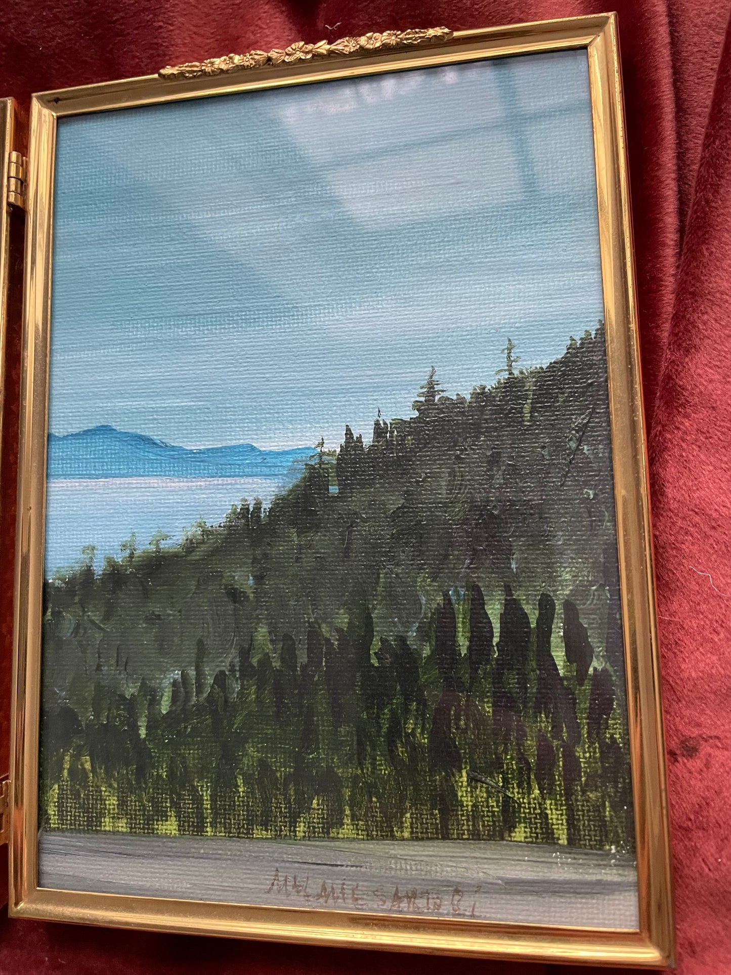 “Tahoe” Original Painting in Antique Duo Frame