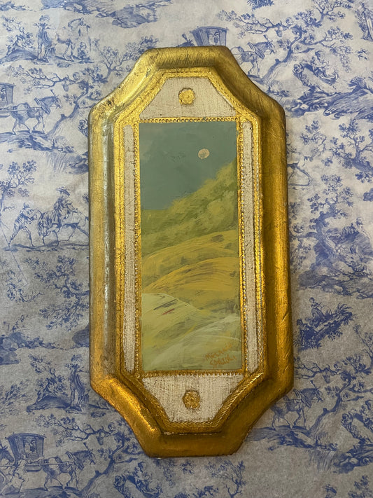 ‘Hilly’ Original Painting in Florentine Frame