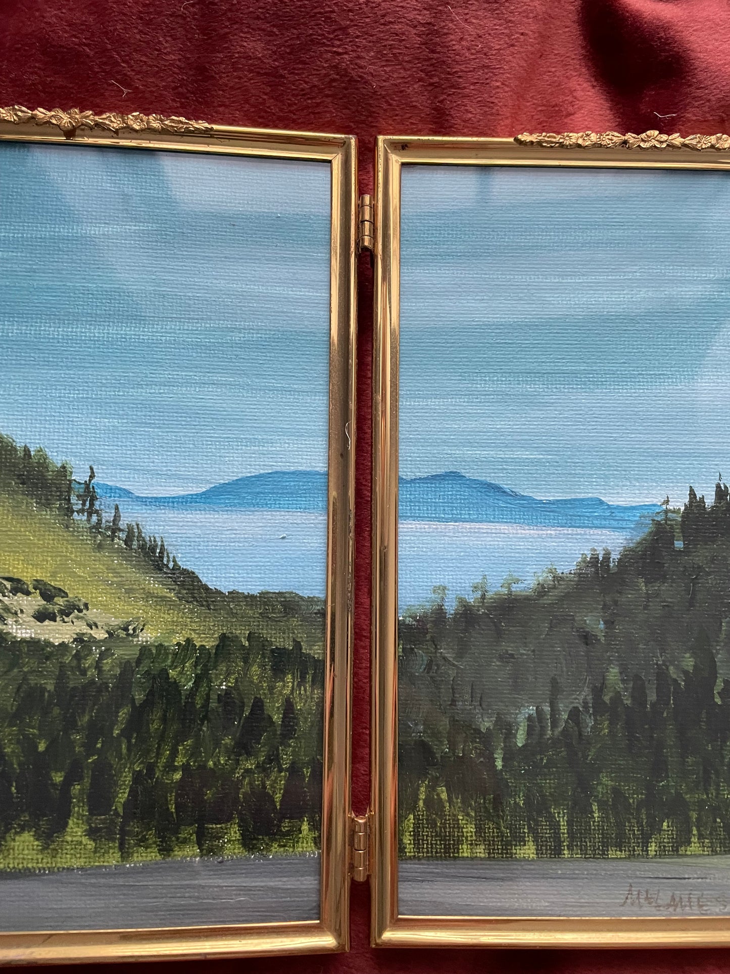 “Tahoe” Original Painting in Antique Duo Frame